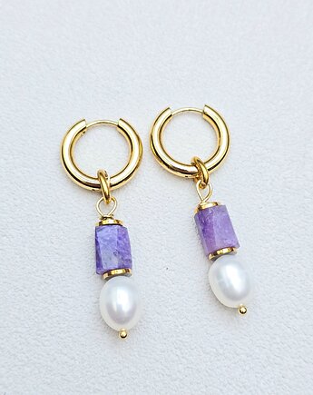 Kolczyki Koła z Sugilitem i Perłą, ILEA