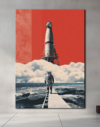 Apollo 11 - Obraz na płótnie - Druk, Blejtrama - Minimalistyczny Kolaż #5, Black Sapphire Art