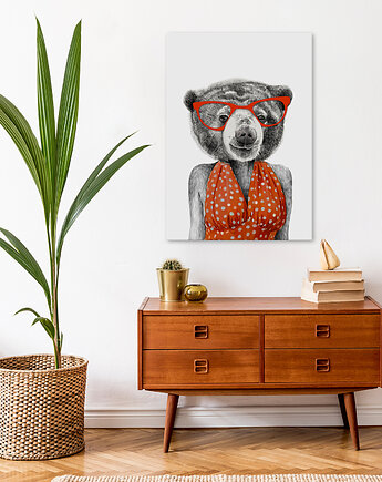 Obraz na płótnie Pani Misiowa  60x80cm, NOWdeco