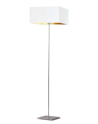 Minimalistyczna lampa stojąca z kwadratowym abażurem PRAGA GOLD, LYSNE