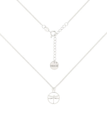 Srebrny choker pancerka z ważką, MANJE