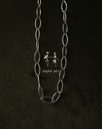 Naszyjnik  srebrny łańcuch duże oczka, MAYBEJWLR