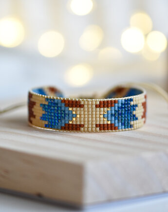 Tkana bransoletka - aztec blue, Art Vision