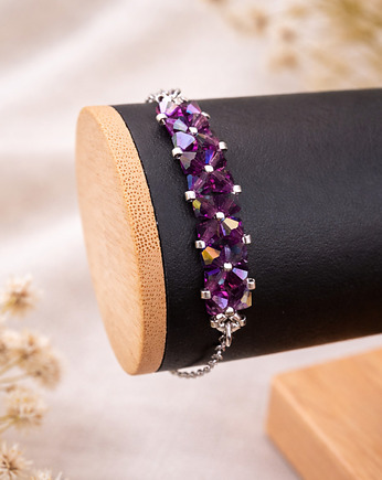 Crystal Square Amethyst - Delikatna bransoletka z kryształów Preciosa, STAGHORN