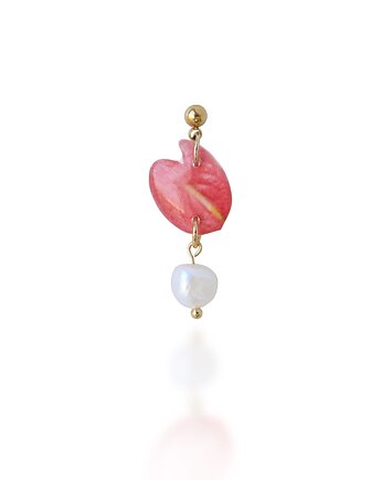 Kolczyki Anturium z perłą, Flores Jewellery