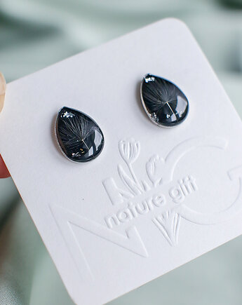 Kolczyki sztyfty z rzęsek dmuchawca, nature gift