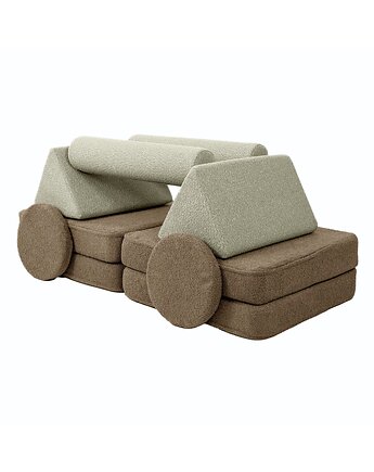 Sofa modułowa Montessori dla dzieci brązowa - tor przeszkód - plac zabaw, Playlo
