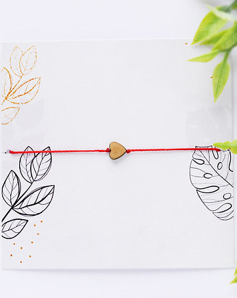 Bransoletka na czerwonym sznureczku z serduszkiem, Ilovehandmade