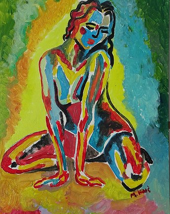 Obraz do salonu modelka akt naga kobieta, alice oil on canvas
