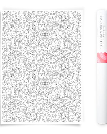 Plakat do Kolorowania Wzór Magiczny 50x70cm, Anna Grunduls Design