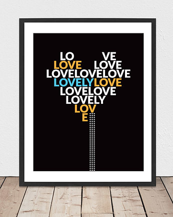 Plakat typograficzny na ścianę, czarny, Dekorando