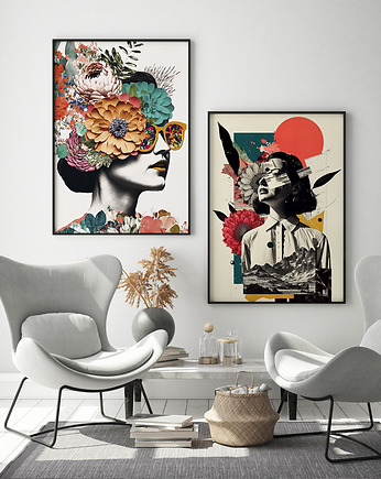 Zestaw plakatów - kolaż kobieta, HOG STUDIO