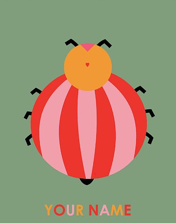 Personalizowana grafika/obraz  Hellen beetle z Twoim imieniem, Monkey Machine