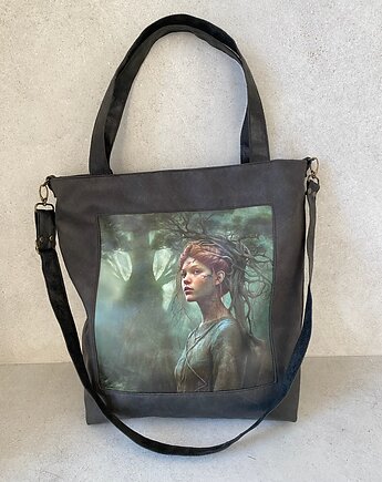 Duża torba na ramię - z serii Duchy lasu, PRACOWNIA 166