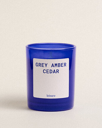 Świeca zapachowa - GREY AMBER & CEDAR, LEISURE