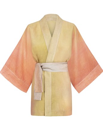 SMAK CYTRUSÓW - lniane kimono ręcznie malowane, Ewa Zwolinska
