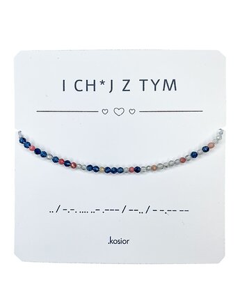 Bransoletka prezent - I CHUJ Z TYM - Labradoryt, Rodonit, Jadeit - odpuszczenie, karolina kosior