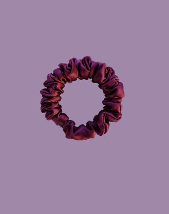 Gumka jedwabna, scrunchie, gumka do włosów, gumka satynowa wrzosowy czar MINI, Capillum