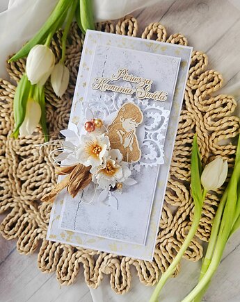 Kartka komunijna dla dziewczynki, papierololo