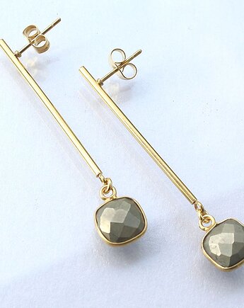 Eleganckie kolczyki pozłacane Piryt