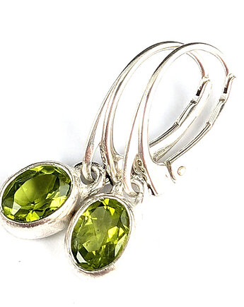 Kolczyki srebrne subtelne peridoty, Pracownia Neores