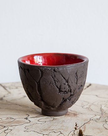 Czarka ręcznie lepiona spękana, studnia ceramiczna