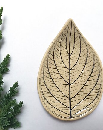 Talerzyk listek ceramiczny naturalny, Ceramika Ana