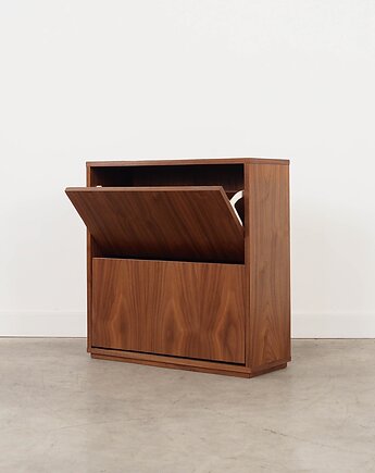 Szafka na buty orzechowa, skandynawski design, Przetwory design