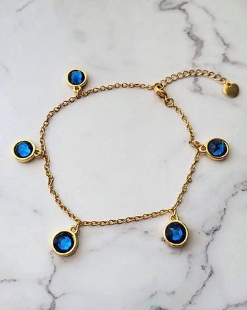 Bransoletka na stopę z kryształami Wild Sapphire, AFRODITTE COLLECTION