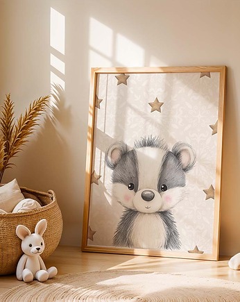 Plakat Borsuk - Plakaty Na Ścianę Dla Dzieci, Dekoracjan
