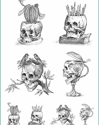 Tatuaż tymczasowy "Ludzka czaszka", Fotobloki and decor