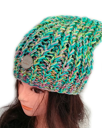 Czapka HandMade Zima Uniwersalna Beanie Smerfetka, oliVerHandMade