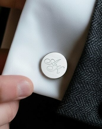Srebrne spinki do mankietów z grawerem  Prezent, ZaNa Design
