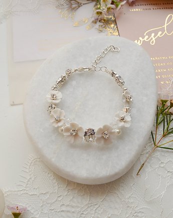 Bransoletka z kwiatami i listkami, Anelis Atelier