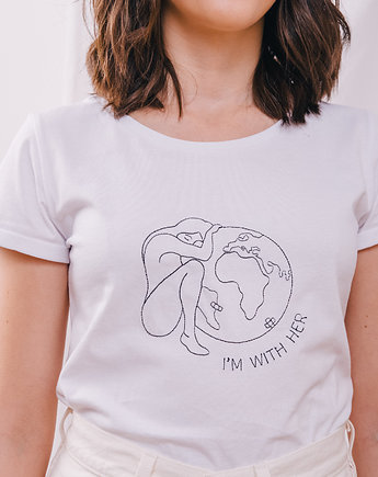 T-shirt "I'm With Her" Biały, UADO