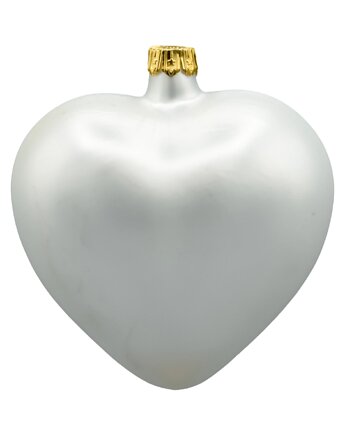 Bombka choinkowa: Serce matowe: białe, Syn Bombkarza