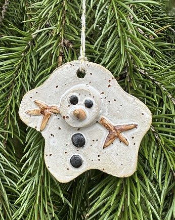 Ozdoba świąteczna na choinkę Bałwanek, Glina & Lina