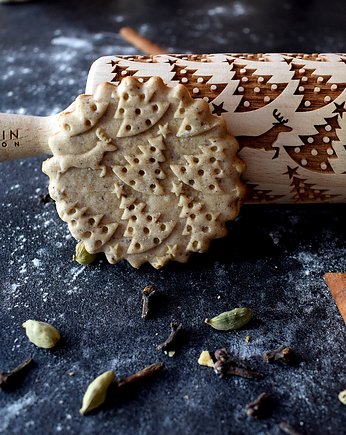 choinki- wałek grawerowany do ciastek, Rolling Pin Collection