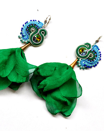 Sutaszowe kolczyki  BLUE&GREEN, Sylwia Żak