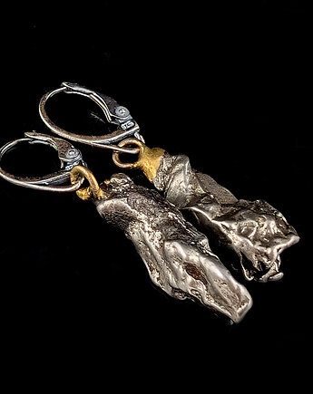 Kolczyki srebrne długie meteoryty, Pracownia Neores