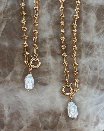 Naszyjnik damski łańcuszek z perłą, Chmolowska Jewellery