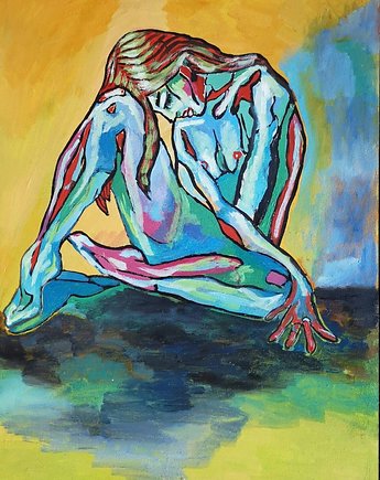 Obraz do salonu akt naga kobieta, alice oil on canvas