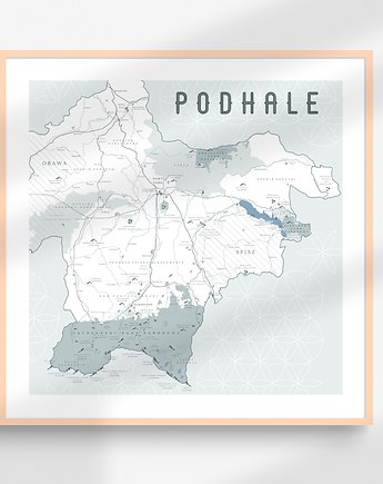 Plakat PODHALE Tatry, maps by P