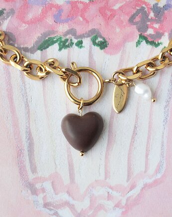 Naszyjnik czekoladowe serce, Flores Jewellery