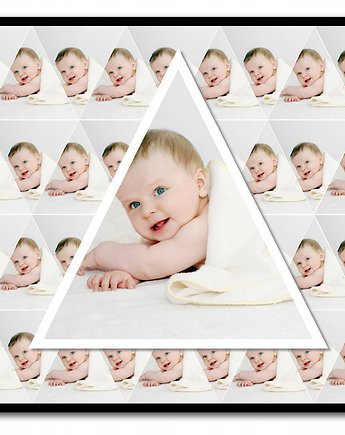 Plakat geometryczny, kolaż ze zduplikowanym zdjęciem, Sowia Aleja