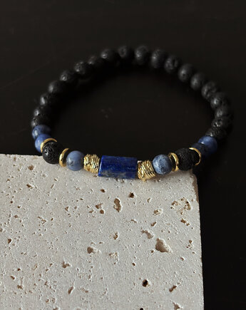 Bransoletka męska Sodalit  i Lapis Lazuli, Chmolowska Jewellery