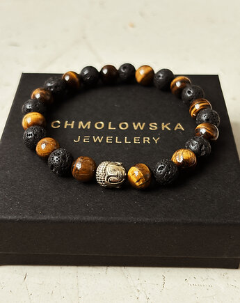 Bransoletka męska  Tygrysie Oko Budda, Chmolowska Jewellery