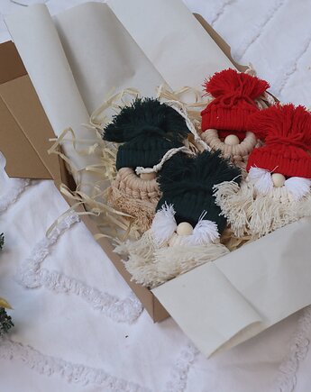 Zestaw ozdób choinkowych - krasnale z wąsami, ManufakTurka