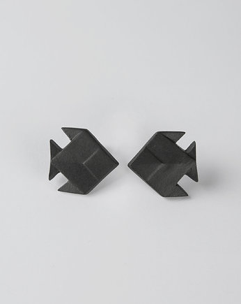 Kolczyki z Porcelany Origami Rybki Duże Czarne, StehlikDesign