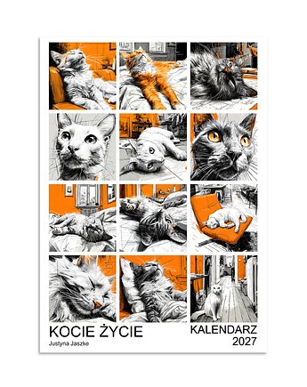 Kalendarz 2027 Kocie życie, JBJart Justyna Jaszke